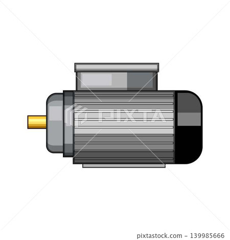 Electric motor industrial equipment transforming energy illustration Electric motor industrial equipment transforming energy illustration 139985666