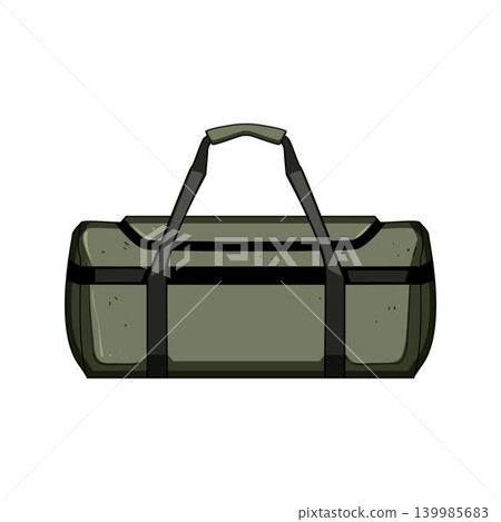 Green duffel bag vector illustration on white background 139985683