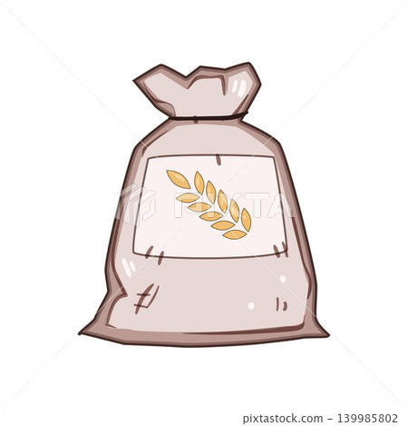 Bag of grain ingredients for baking bread 139985802