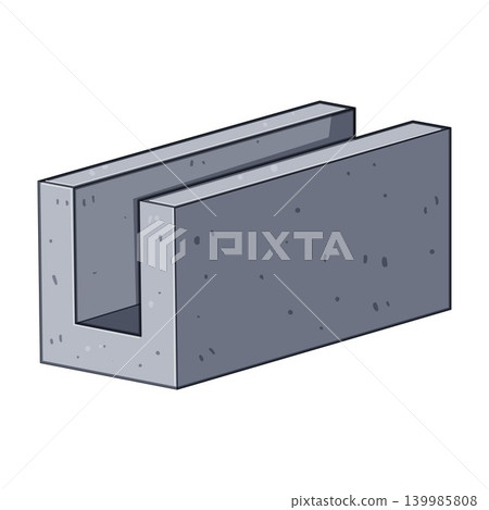 Concrete u block construction material for building foundations Concrete u block construction material for building foundations 139985808