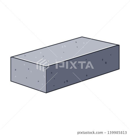 Cement block building material flat cartoon illustration Cement block building material flat cartoon illustration 139985813