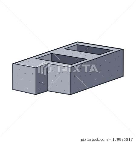 L shaped concrete block displaying building construction material L shaped concrete block displaying building construction material 139985817