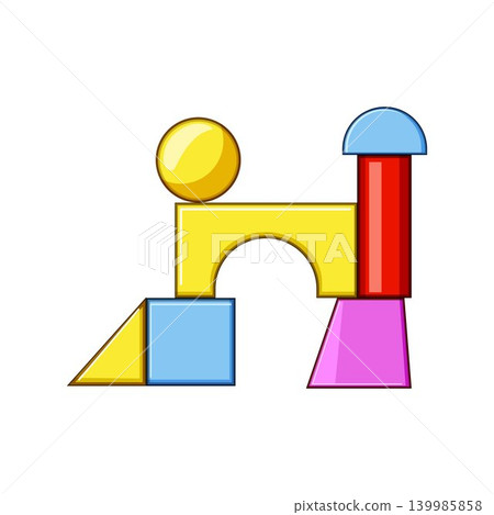 Colorful building blocks assembling creative abstract form 139985858