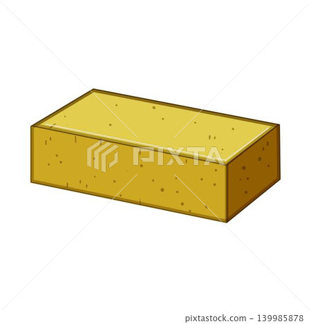 Yellow brick isolated construction material element Yellow brick isolated construction material element 139985878