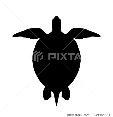 Sea turtle black silhouette Sea turtle black silhouette 139985881