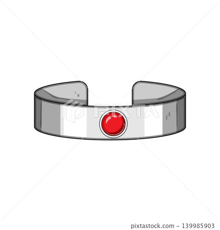 Silver bracelet with red gemstone illustration Silver bracelet with red gemstone illustration 139985903