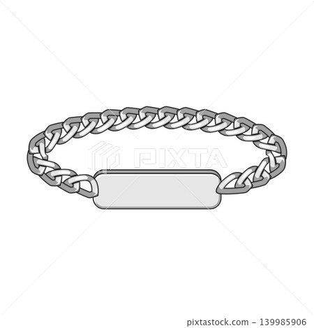 Silver chain id bracelet with blank name plate Silver chain id bracelet with blank name plate 139985906