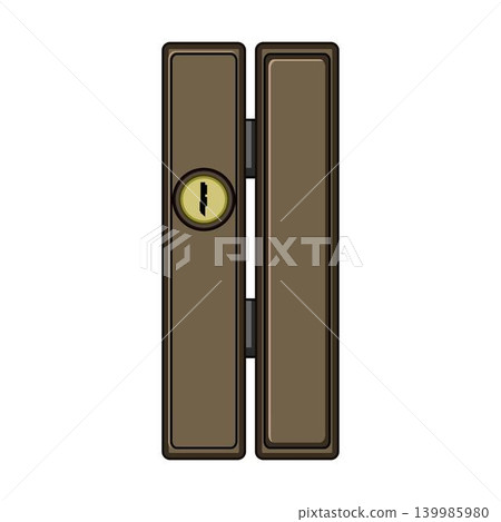 Close up view on a security lock mechanism Close up view on a security lock mechanism 139985980