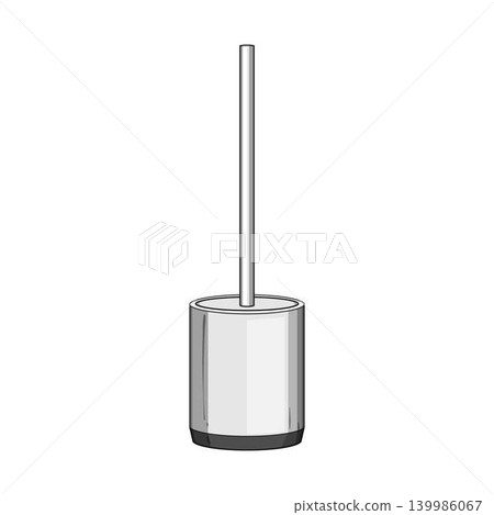 Toilet brush in ceramic holder for bathroom cleaning Toilet brush in ceramic holder for bathroom cleaning 139986067