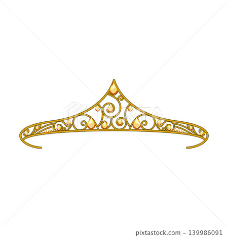 Golden tiara decorating headwear for special occasions Golden tiara decorating headwear for special occasions 139986091