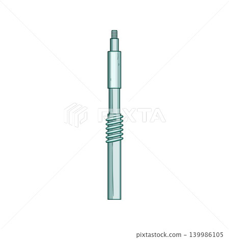 Threaded rod with spring mechanism engineering concept Threaded rod with spring mechanism engineering concept 139986105