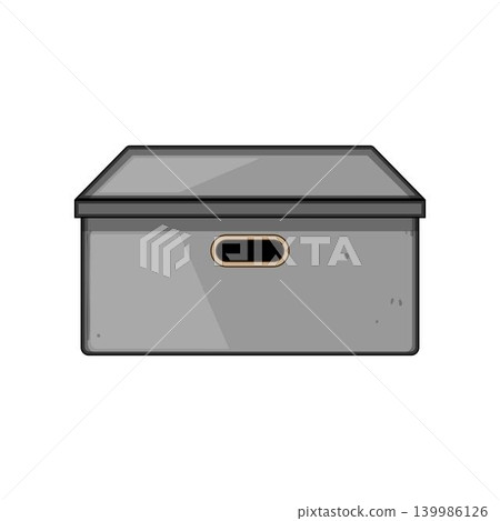 Grey storage box for organizing household items Grey storage box for organizing household items 139986126