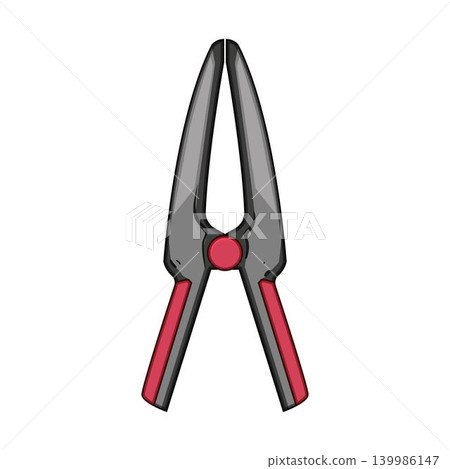 Spring clamp tool holding concept white background Spring clamp tool holding concept white background 139986147