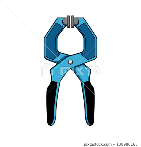 Hand tool spring clamp gripping instrument artwork Hand tool spring clamp gripping instrument artwork 139986163