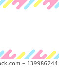 Square background with a colorful frame featuring rounded corners and diagonal lines. 139986244