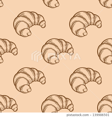 Seamless pattern with croissants Seamless pattern with croissants 139986501