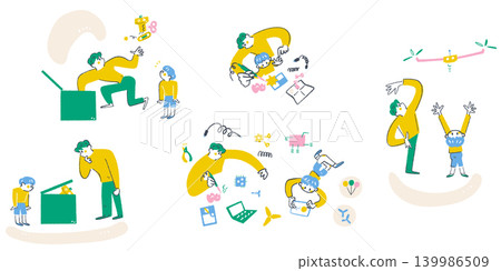 Repairing toys and transforming them into drones: A creative repair experience for parents and children, fostering an appreciation for things they cherish. 139986509