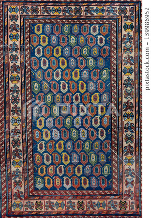 Authentic traditional Khila Buta carpet from the Baku group of Azerbaijan featuring elegant buta ornaments, rich woven texture, and colorful Caucasian craftsmanship. Decorative oriental rug inspired 139986952