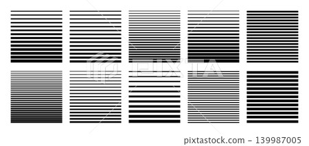 Gradient line patterns with halftone fade create dynamic striped backgrounds. Bold black and white transitions form abstract geometric vector textures Gradient line patterns with halftone fade create dynamic striped backgrounds. Bold black and white transitions form abstract geometric vector textures 139987005