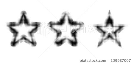 Halftone star frame with dotted pattern texture. Vintage border design in retro style perfect for pop art backgrounds, comic effects, and creative graphic projects. Halftone star frame with dotted pattern texture. Vintage border design in retro style perfect for pop art backgrounds, comic effects, and creative graphic projects. 139987007
