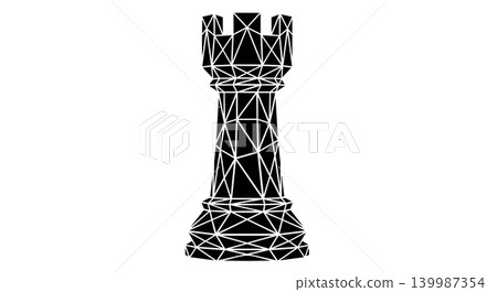 Geometric low poly chess rook piece abstract vector illustration Geometric low poly chess rook piece abstract vector illustration 139987354