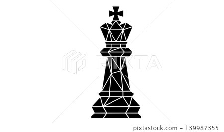 Geometric low poly chess king piece abstract vector illustration Geometric low poly chess king piece abstract vector illustration 139987355