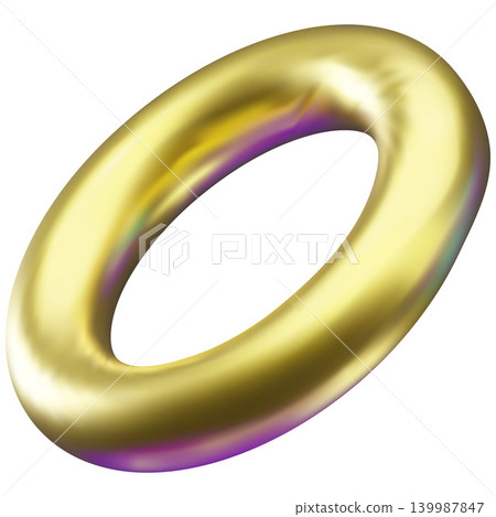 3D golden ring with a glossy metallic surface, festive confetti. 3D golden ring with a glossy metallic surface, festive confetti. 139987847