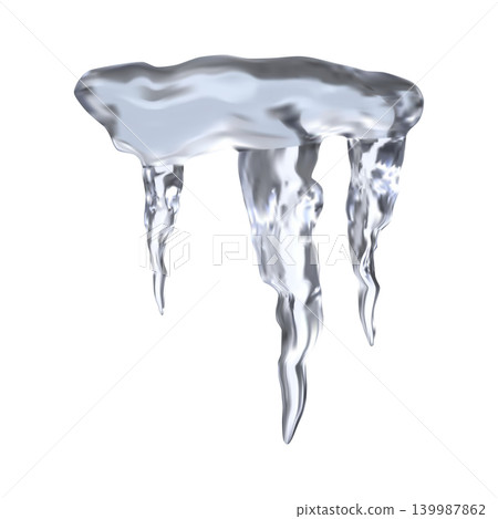 Realistic snow icicles 3D vector illustration, Arctic nature hanging icicles, winter seasonal icy frozen element Realistic snow icicles 3D vector illustration, Arctic nature hanging icicles, winter seasonal icy frozen element 139987862