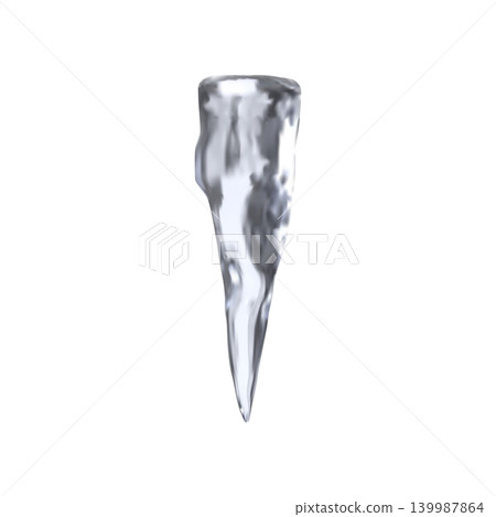 Realistic snow icicle, 3D vector hanging translucent icicle, winter seasonal frozen element, ice transparency texture 139987864