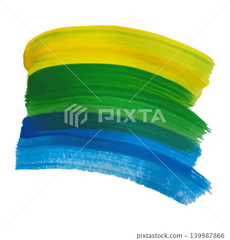 Colorful paint brush strokes, vector realistic oil acrylic paint yellow, blue and green stripes textured art design Colorful paint brush strokes, vector realistic oil acrylic paint yellow, blue and green stripes textured art design 139987866