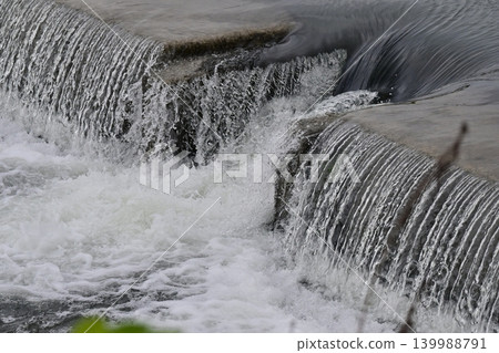 Flooding and rising water levels of rivers 139988791