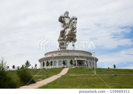 Genghis Khan equestrian statue view, Mongolia 139989351