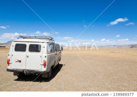 Off-road vehicles in remote region of Mongolia. Altai Tavan Bogd National Park Off-road vehicles in remote region of Mongolia. Altai Tavan Bogd National Park 139989377