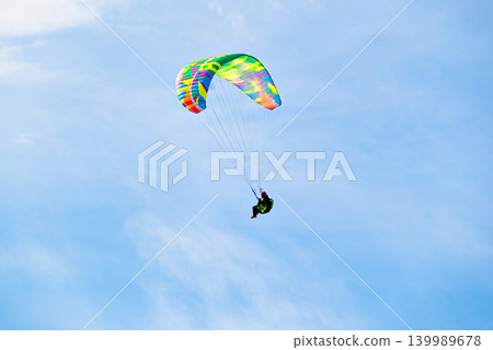 Paragliding adventure sport, free flight in nature Paragliding adventure sport, free flight in nature 139989678