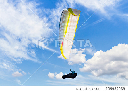 Paragliding adventure sport, free flight in nature Paragliding adventure sport, free flight in nature 139989689