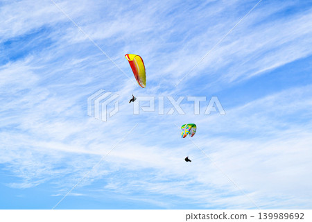 Paragliding adventure sport, free flight in nature Paragliding adventure sport, free flight in nature 139989692