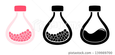 Potion bottle flask icon set, without background 139989700