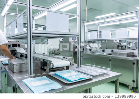 Modern clean room with industrial equipment for hygienic processing Modern clean room with industrial equipment for hygienic processing 139989990