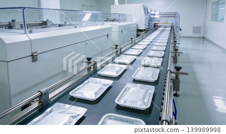 Automated packaging line in a cleanroom facility for food or pharmaceutical products Automated packaging line in a cleanroom facility for food or pharmaceutical products 139989998