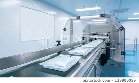 Automated packaging line in a sterile cleanroom environment for medical supplies Automated packaging line in a sterile cleanroom environment for medical supplies 139990089