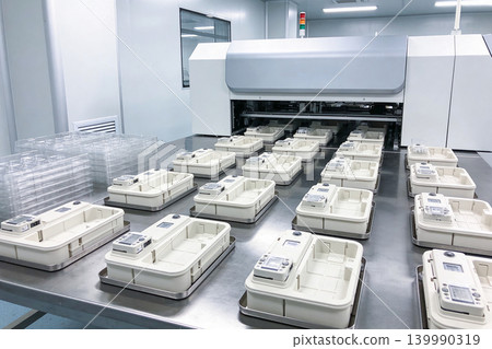Automated manufacturing line with multiple devices ready for production Automated manufacturing line with multiple devices ready for production 139990319