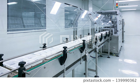 Automated conveyor belt system in a cleanroom manufacturing facility Automated conveyor belt system in a cleanroom manufacturing facility 139990362