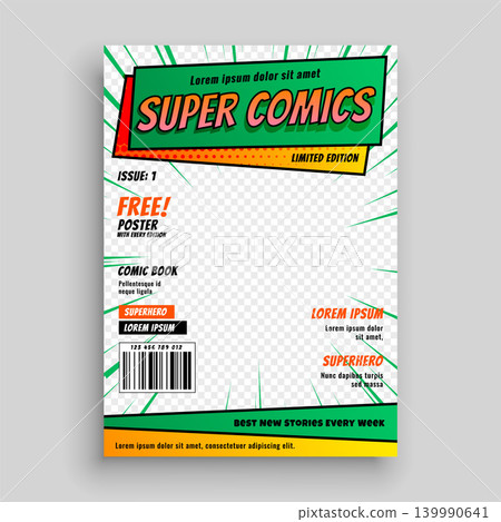 comic book cover layout template 139990641