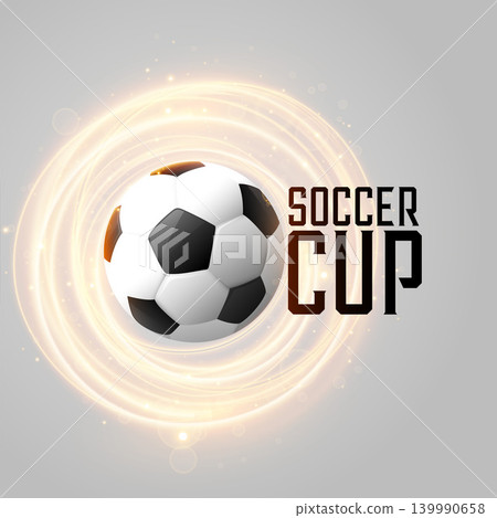 soccer cup background with football and glowing lines soccer cup background with football and glowing lines 139990658