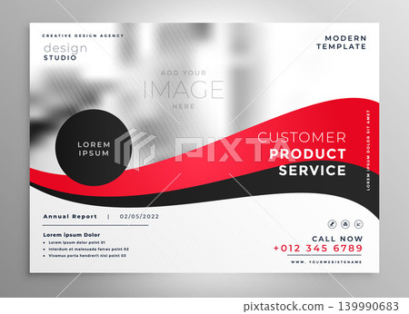 brilliant red business brochure presentation template background 139990683