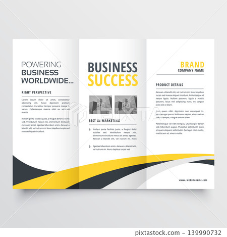 abstract modern wavy trifold brochure design background abstract modern wavy trifold brochure design background 139990732