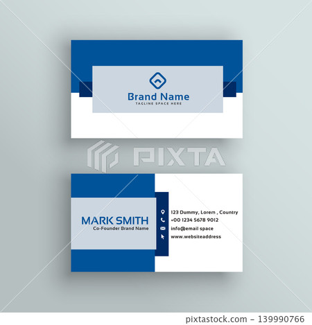 professional business card design in blue color professional business card design in blue color 139990766
