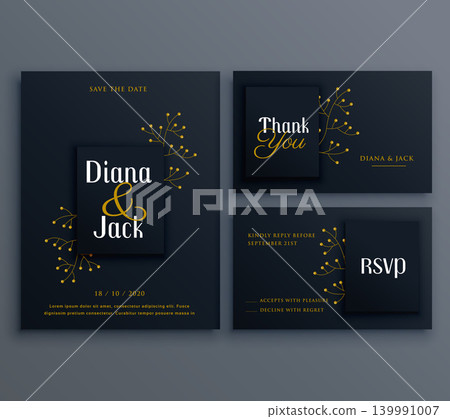 elegant dark wedding card invitation template elegant dark wedding card invitation template 139991007