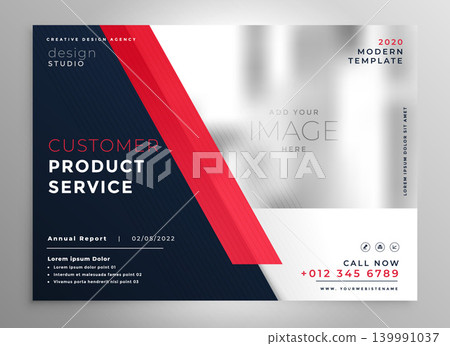 modern red business presentation flyer template 139991037