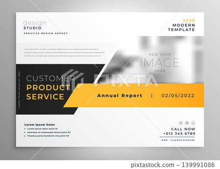 elegant yellow black business presentation brochure design tempate design 139991086